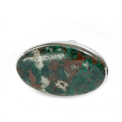 chrysocolla large silver gemstone ring