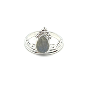 labradorite boho gemstone silver crown ring