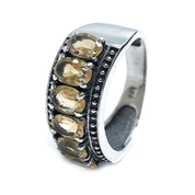 citrine gemstone silver ring