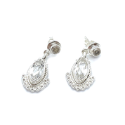 clear quartz boho style earrings