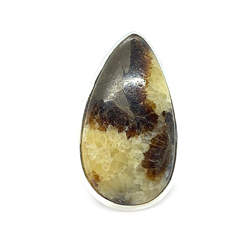 septarian gemstone silver ring