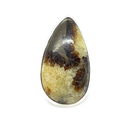 septarian gemstone silver ring