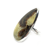septarian gemstone silver ring