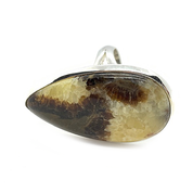 septarian gemstone silver ring