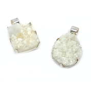 forest druzy silver gemstone pendant