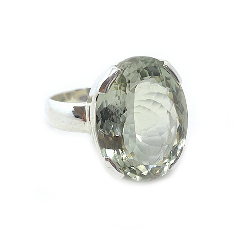 Green amethyst hotsell silver ring