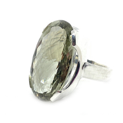 green amethyst oval gemstone silver ring