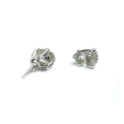 green amethyst teardrop silver earrings