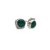 green carnelian silver gemstone earrings