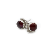 garnet silver gemstone earrings