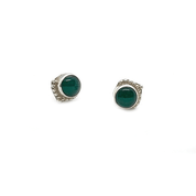 green carnelian silver gemstone earrings