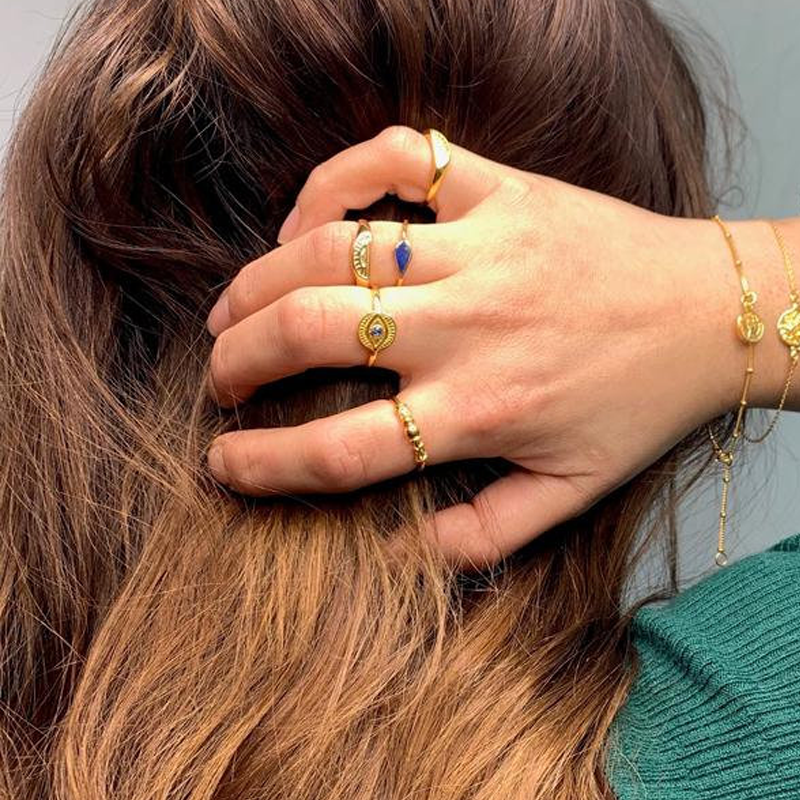 gold plated coin and ball bracelet