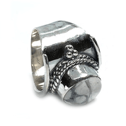 howlite gemstone silver ring