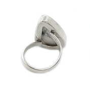 teardrop howlite gemstone silver ring