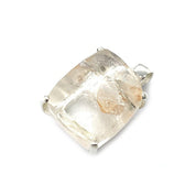 double quartz silver gemstone pendant