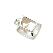 double quartz silver gemstone pendant