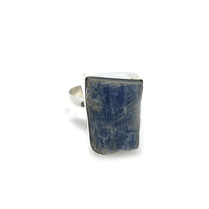 kyanite raw gemstone sterling silver bohemian style ring