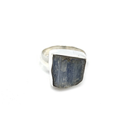 kyanite raw gemstone sterling silver bohemian style ring