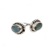 labradorite oval silver gemstone stud earrings