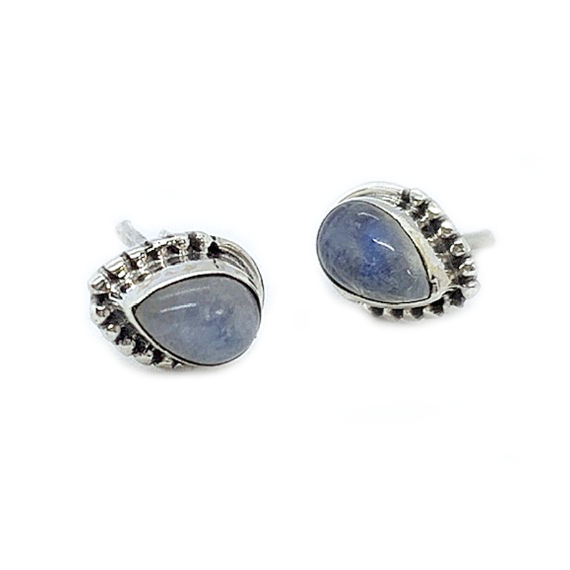 moonstone gemstone silver stud earrings