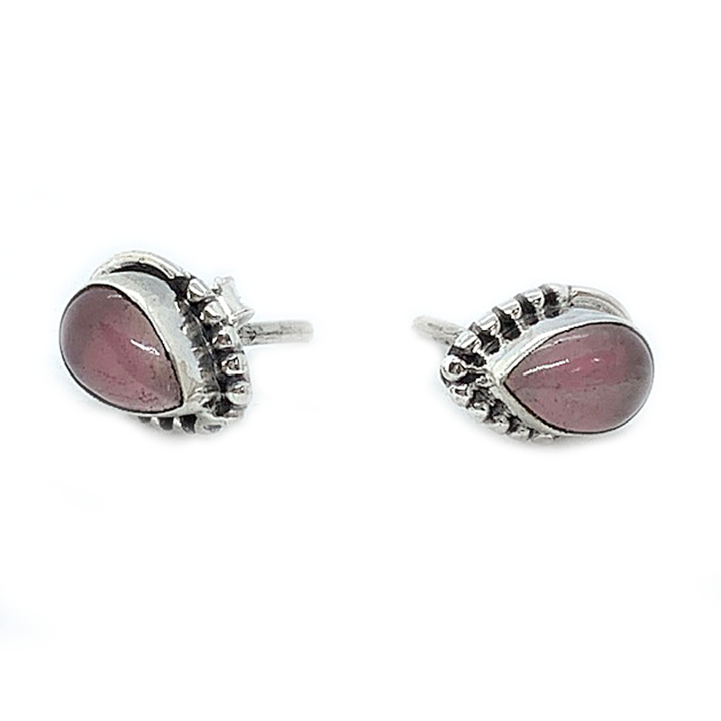 rose quartz gemstone silver earrings