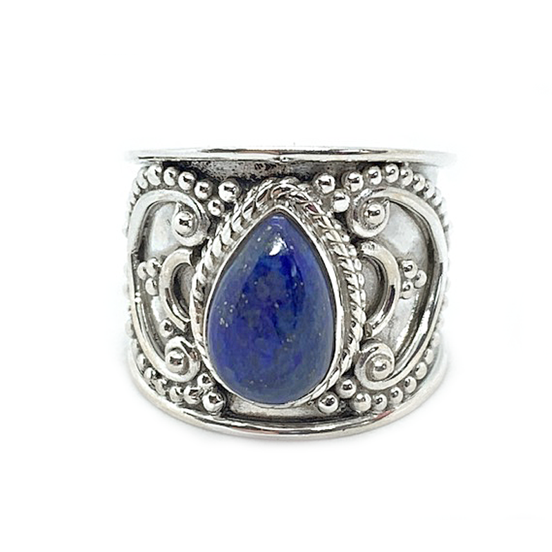 lapis lazuli silver gemstone ring