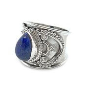 lapis lazuli silver gemstone ring