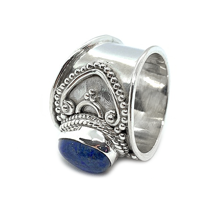 lapis lazuli silver gemstone ring