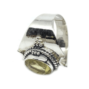 lemon quartz silver gemstone ring
