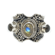 labradorite chunky silver gemstone ring