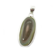 imperial jasper oval silver gemstone pendant