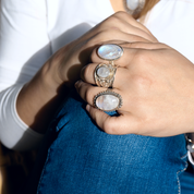 boho style sterling silver moonstone ring