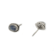 moonstone oval silver gemstone stud earrings