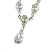 moonstone gemstone silver necklace