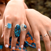 raw kyanite gemstone sterling silver ring