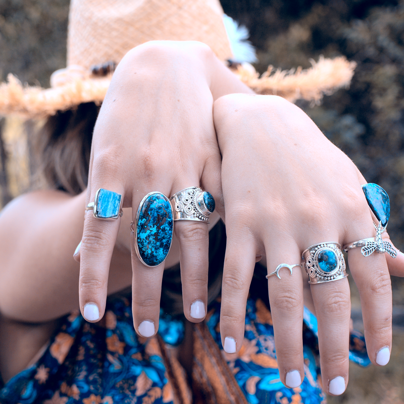 raw kyanite gemstone sterling silver ring