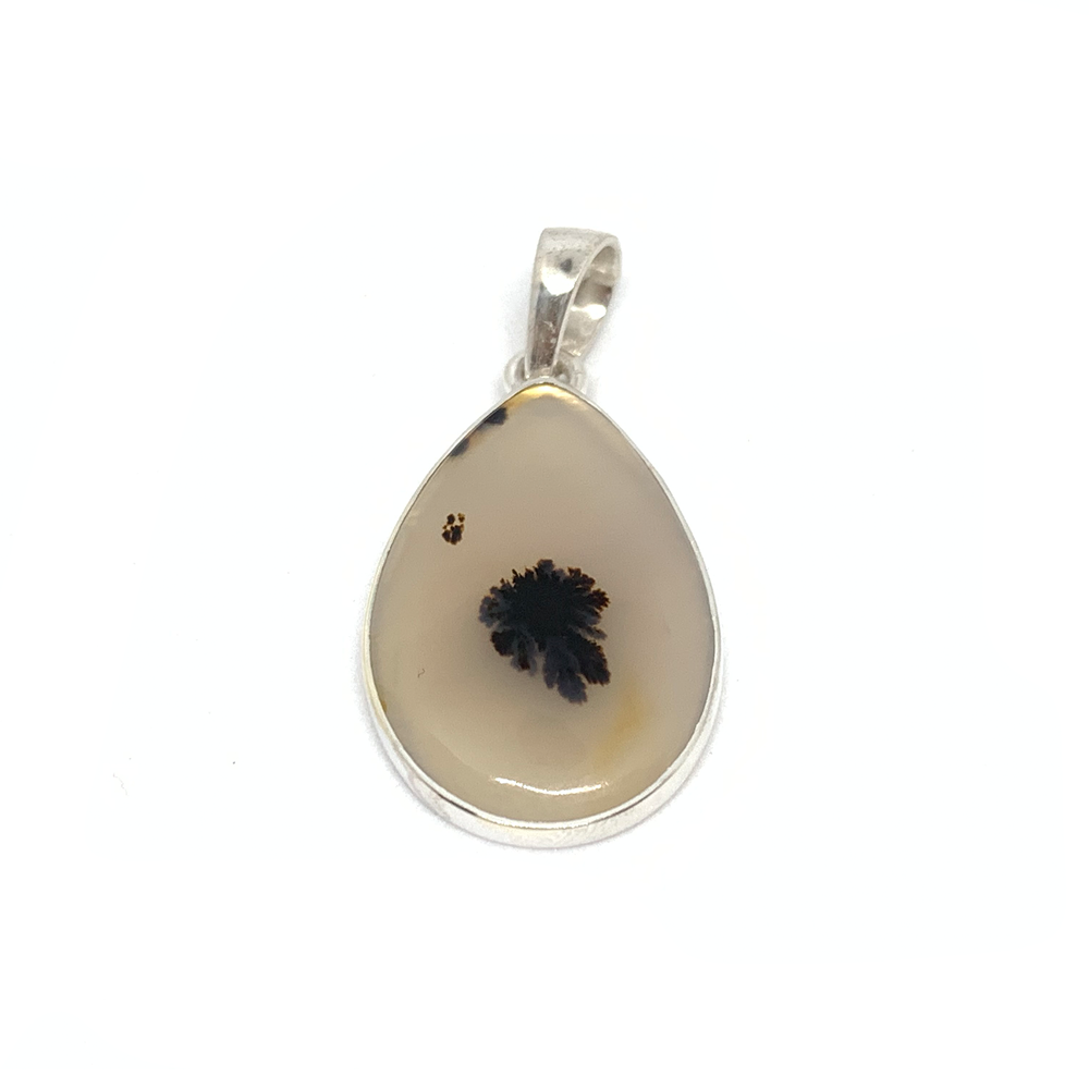 montana agate pendant with sterling silver