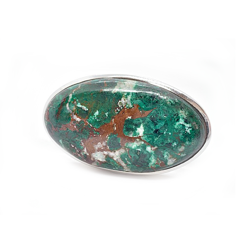 big statement chrysocolla gemstone silver ring