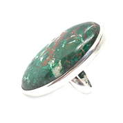 big statement chrysocolla gemstone silver ring