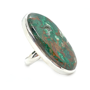 chunky statement chrysocolla sterling silver ring