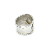 wide sterling silver moonstone handmade gemstone ring