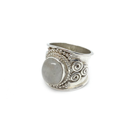 wide sterling silver moonstone handmade gemstone ring