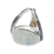 oval moonstone gemstone silver ring