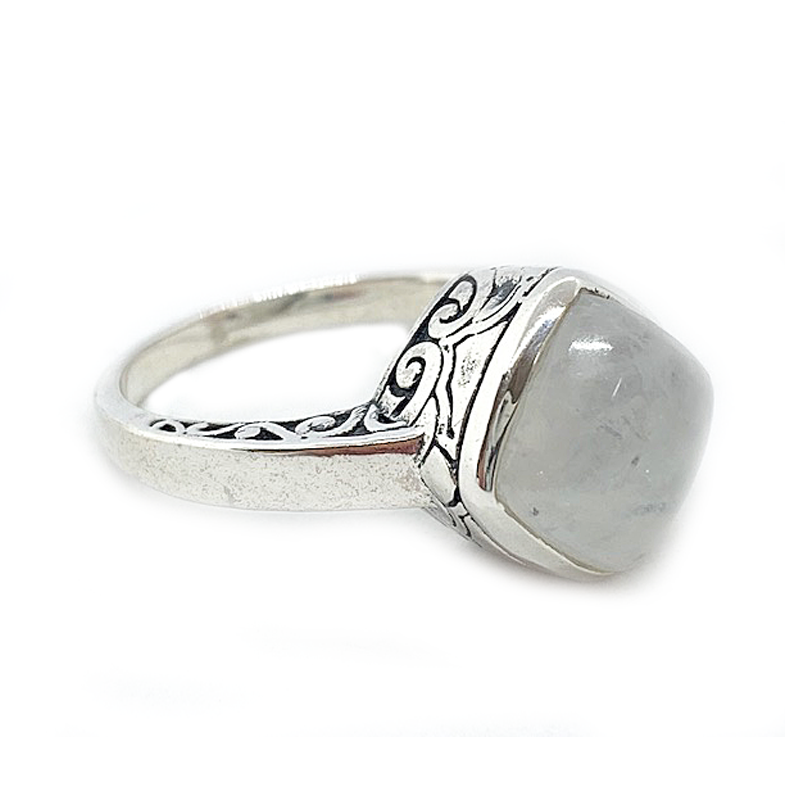 moonstone gemstone silver ring