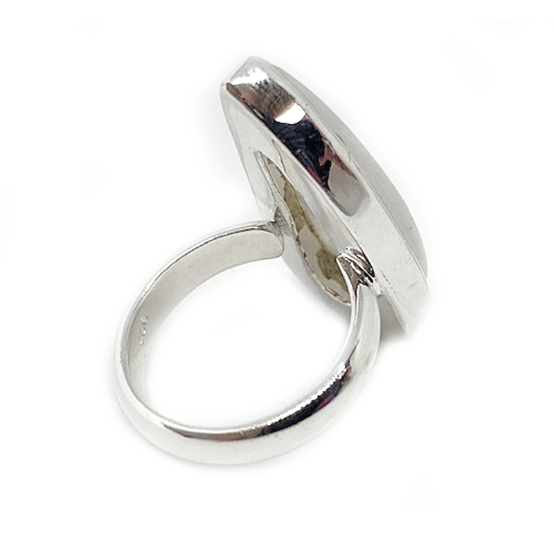 teardrop large statement silver gemstone ring