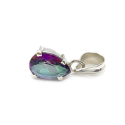 teardrop mystic topaz silver pendant