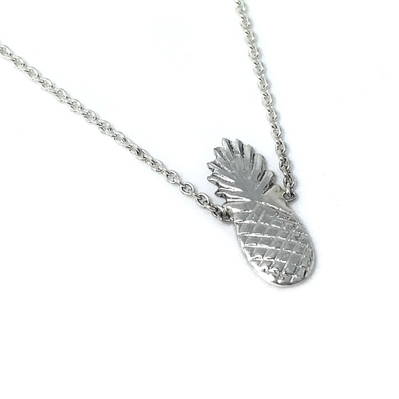 silver pineapple bohemian necklace