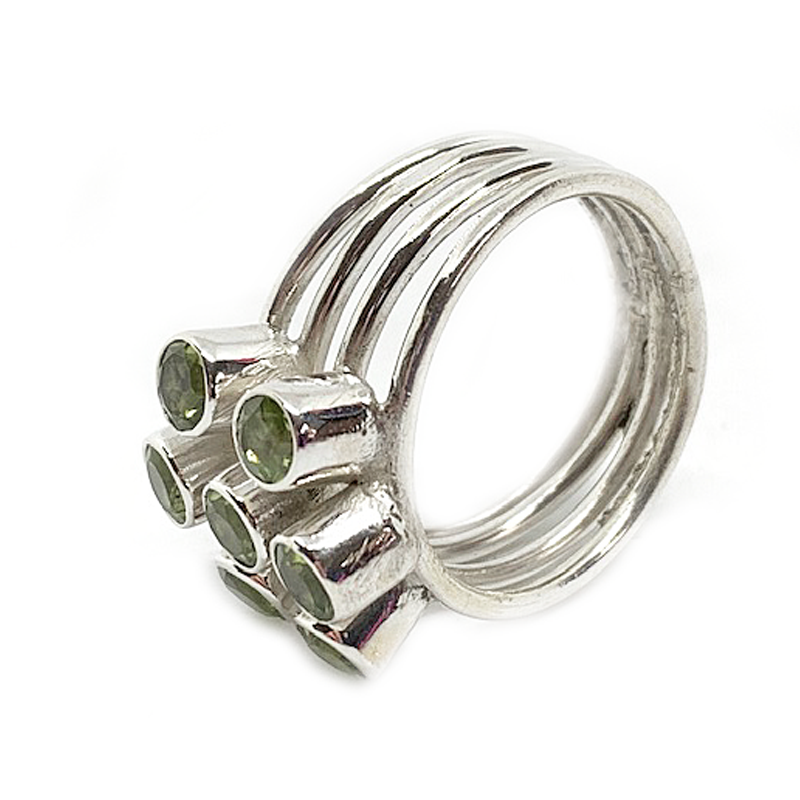 peridot gemstone silver ring