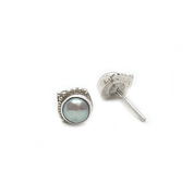 pearl gemstone silver earrings