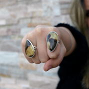 septarian gemstone silver ring